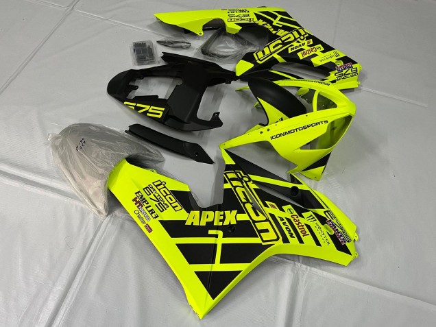 2006-2008 Yellow Matte Black Triumph Daytona 675 Triple Motorcycle Fairings