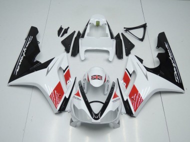2006-2008 White Red Glossy Black Triumph Daytona 675 Triple Motorcycle Fairings