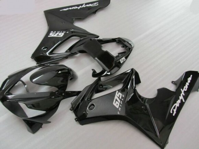 2006-2008 Glossy Black Matte Black Triumph Daytona 675 Triple Motorcycle Fairings