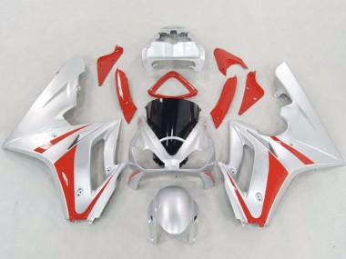 2006-2008 Silver Red Triumph Daytona 675 Triple Motorcycle Fairings