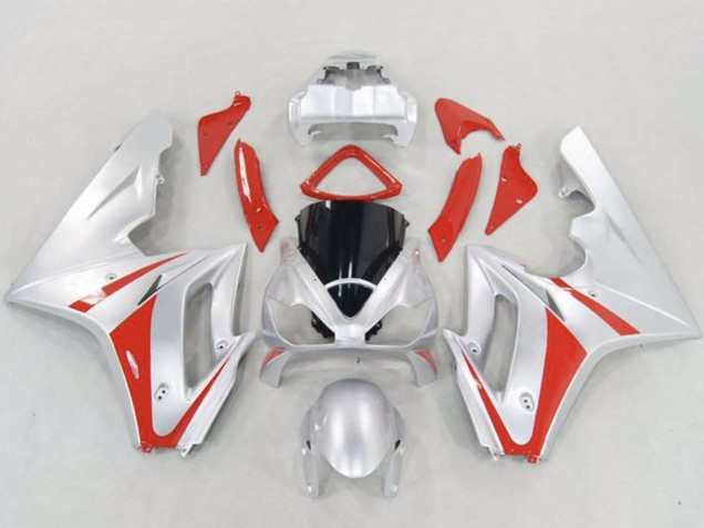 2006-2008 Silver Red Triumph Daytona 675 Triple Motorcycle Fairings