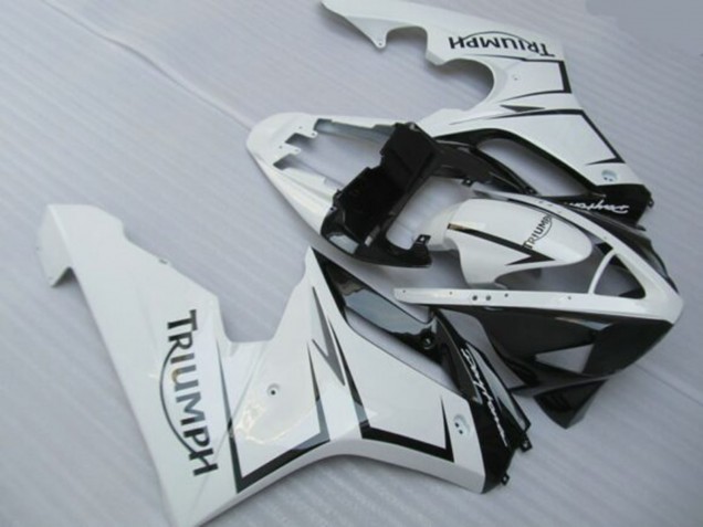 2006-2008 White Glossy Black Triumph Daytona 675 Triple Motorcycle Fairings