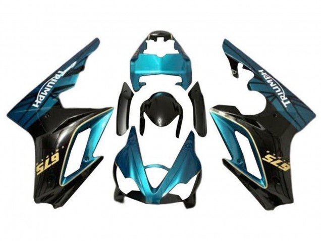 2009-2012 Teal Blue Glossy Black Triumph Daytona 675 Triple Motorcycle Fairing