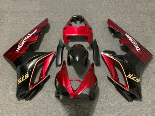 2009-2012 Red Gold Glossy Black Triumph Daytona 675 Triple Motorcycle Fairings
