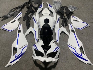 2019-2025 White Blue Stripe Kawasaki ZX4R ZX-4RR Motorcycle Fairings