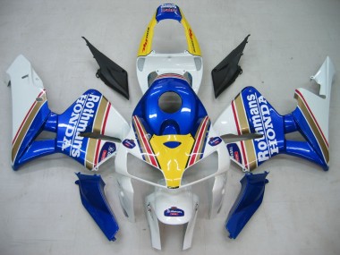 2005-2006 Blue White Yellow Rothmans Honda CBR600RR Motorcycle Fairings