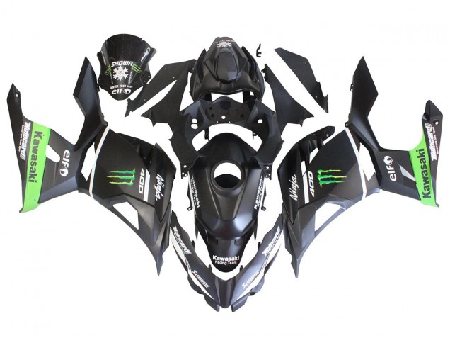 2018-2024 Matte Black Green Monster Showr Snow Kawasaki EX400 Motorcycle Fairings
