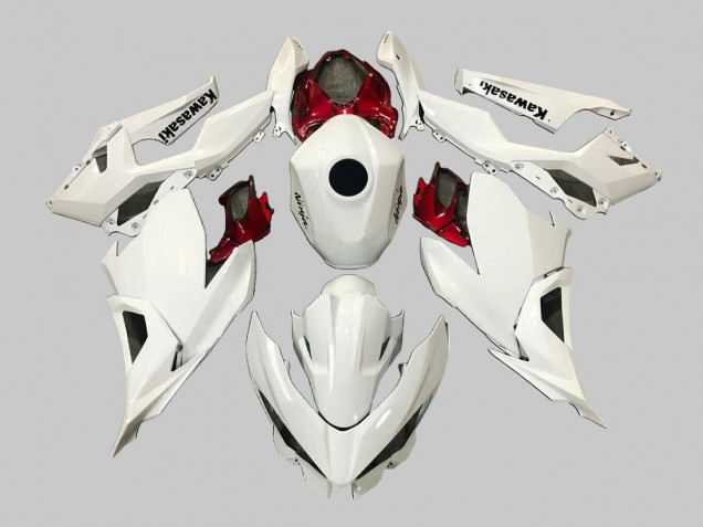 2018-2024 White Red Black Kawasaki EX400 Motorcycle Fairings