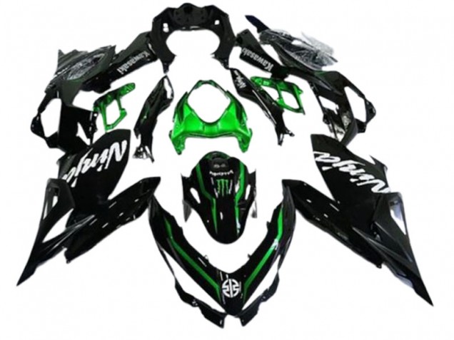 2018-2024 Glossy Black Green Monster Kawasaki EX400 Motorcycle Fairings