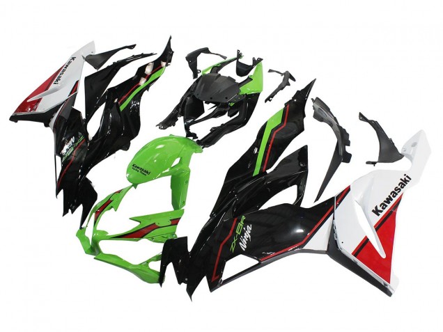 2019-2022 Green Glossy Black White Red Kawasaki ZX6R Motorcycle Fairings