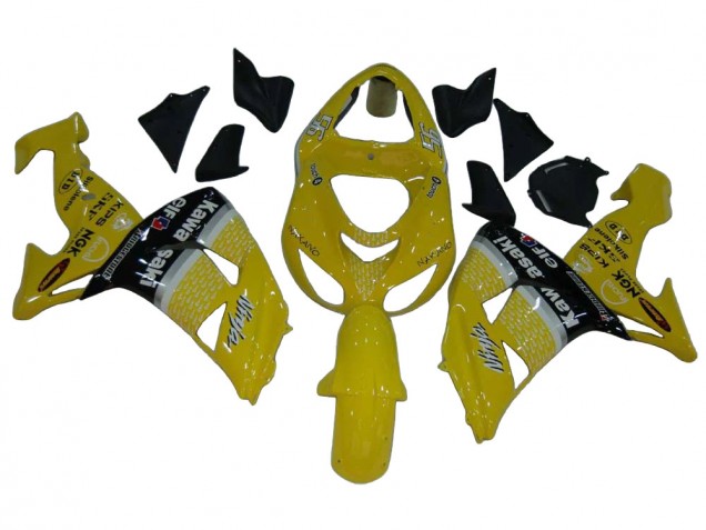 2006-2007 Yellow Silver Black Elf Kawasaki ZX10R Motorcycle Fairings