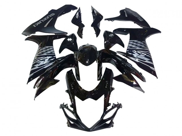 2011-2024 Glossy Black Silver Suzuki GSXR 600/750 Motorcycle Fairings