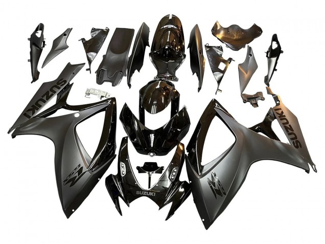 2006-2007 Glossy Black Matte Black Suzuki GSXR 600/750 Motorcycle Fairings