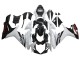 2011-2024 White Glossy Black Suzuki GSXR 600/750 Motorcycle Fairings