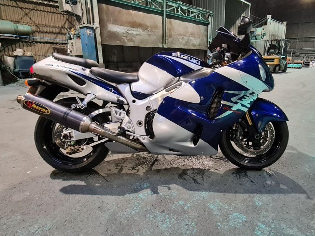 1996-2007 Blue White Suzuki GSXR 1300 Hayabusa Motorcycle Fairings