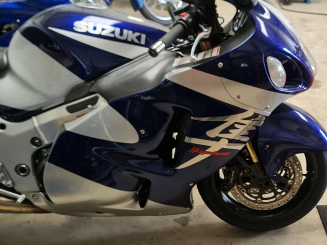 1996-2007 Blue White Suzuki GSXR 1300 Hayabusa Motorcycle Fairings