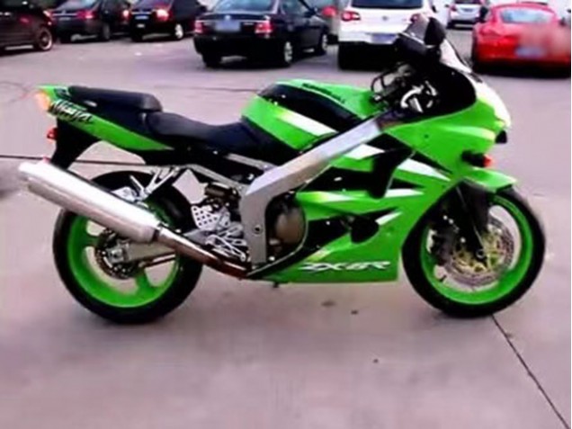 2000-2002 Green White Black Kawasaki ZX6R Motorcycle Fairing