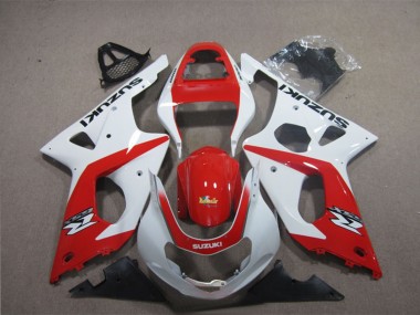 2003-2004 White Red Suzuki GSXR 1000 Motorcycle Fairings