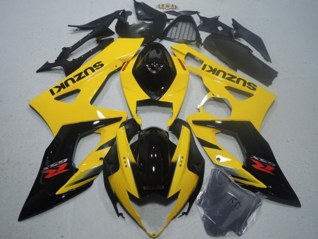 2005-2006 Yellow Glossy Black Suzuki GSXR 1000 Motorcycle Fairing