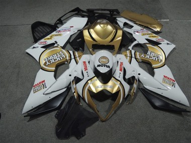 2005-2006 White Gold Lucky Strike Motul Suzuki GSXR 1000 Motorcycle Fairings