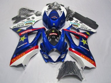 2007-2008 White Blue Red Black Rockstar Suzuki GSXR 1000 Motorcycle Fairing Kits