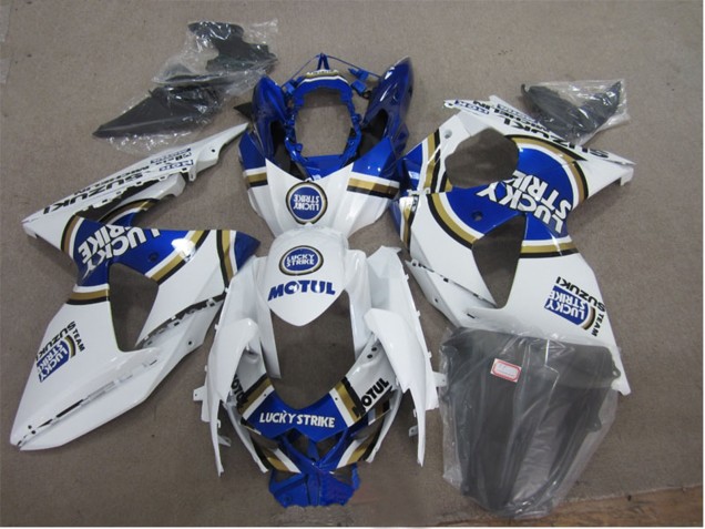 2009-2016 White Blue Lucky Strike Motul Suzuki GSXR 1000 Motorcycle Fairings