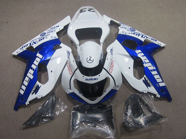 2001-2003 White Blue Jordan Motul Suzuki GSXR 600 Motorcycle Fairings