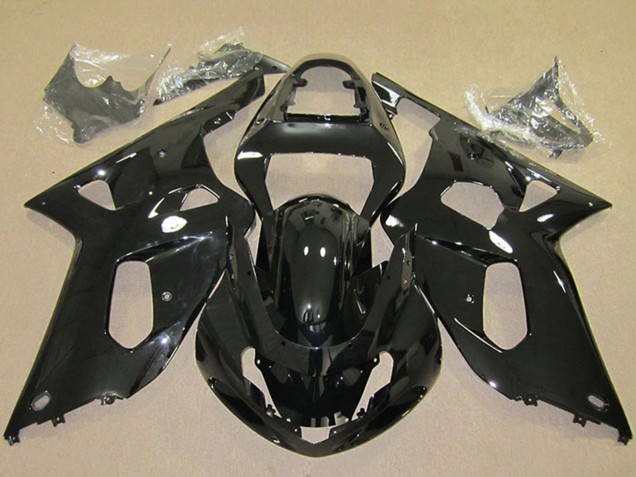 2001-2003 Glossy Black Suzuki GSXR 600 Motorcycle Fairings