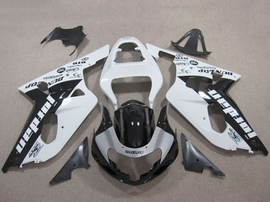 2001-2003 White Glossy Black Jordan Suzuki GSXR 600 Motorcycle Fairings