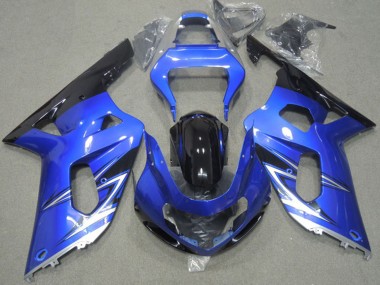 2001-2003 Blue White Glossy Black Suzuki GSXR 600 Motorcycle Fairings
