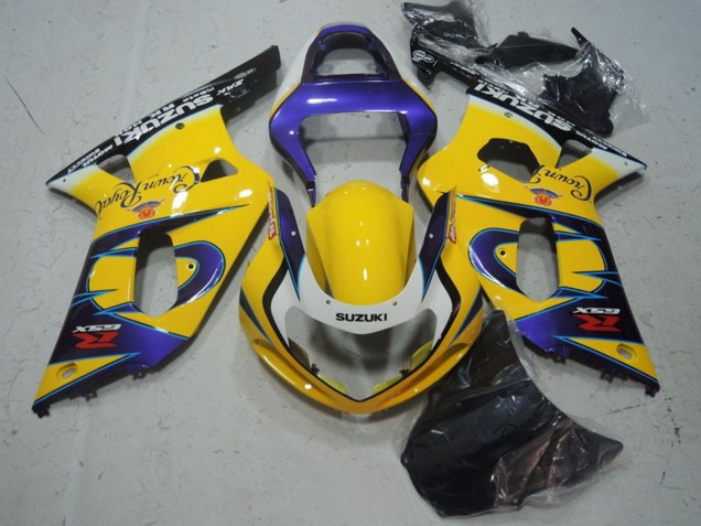 2001-2003 Yellow Purple Black Suzuki GSXR 600 Motorcycle Fairings