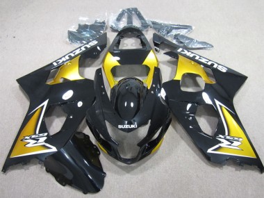 2004-2005 Glossy Black Yellow Suzuki GSXR 600 Motorcycle Fairings