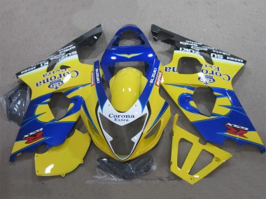 2004-2005 Yellow Blue White Black Corona Extra Suzuki GSXR 600 Motorcycle Fairings