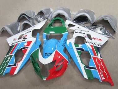2004-2005 White Blue Green Red Motul Suzuki GSXR 600 Motorcycle Fairings