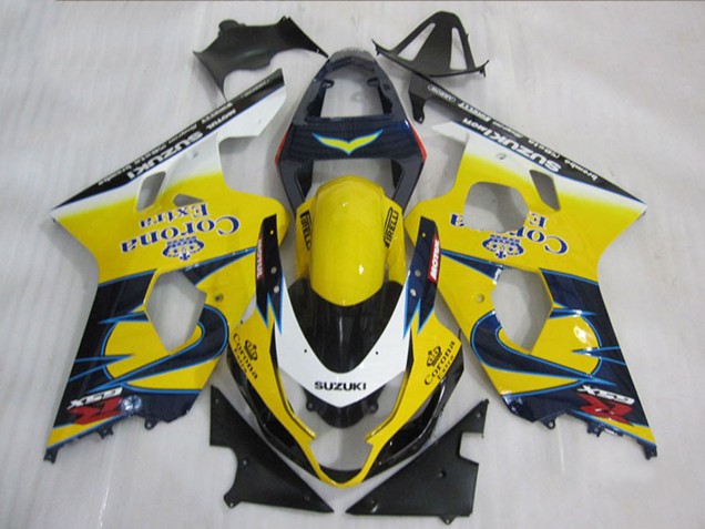 2004-2005 Yellow White Blue Corona Extra Suzuki GSXR 600 Motorcycle Fairings
