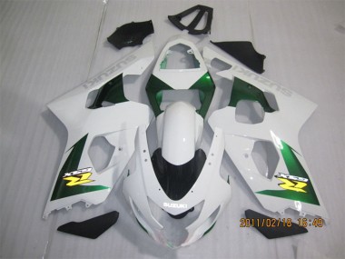 2004-2005 White Green Yellow Black Suzuki GSXR 600 Motorcycle Fairings