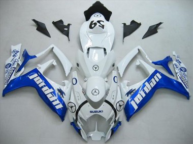2006-2007 White Blue Jordan 59 Suzuki GSXR 600 Motorcycle Fairings