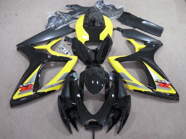 2006-2007 Yellow Grey Black Suzuki GSXR 600 Motorcycle Fairings