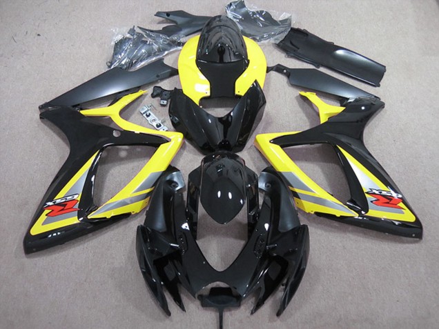 2006-2007 Yellow Grey Black Suzuki GSXR 600 Motorcycle Fairings
