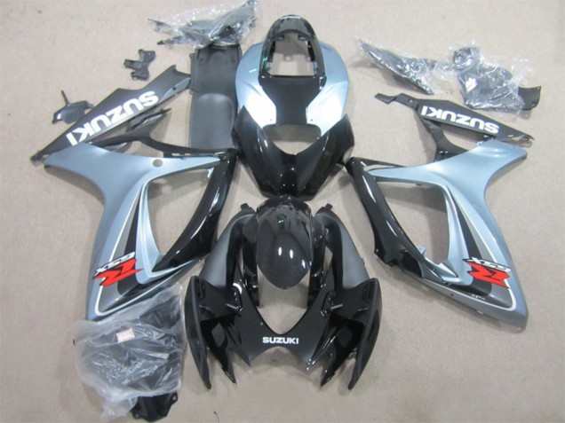 2006-2007 Grey Glossy Black Suzuki GSXR 600 Motorcycle Fairings