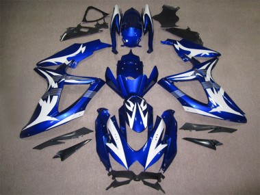 2008-2010 White Blue Suzuki GSXR 600 Motorcycle Fairings