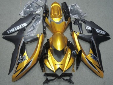 2008-2010 Gold Matte Black Suzuki GSXR 600 Motorcycle Fairings