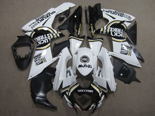 2011-2024 White Black Motul Lucky Strike Suzuki GSXR 600 Motorcycle Fairings