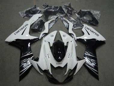 2011-2024 White Glossy Black Suzuki GSXR 600 Motorcycle Fairings