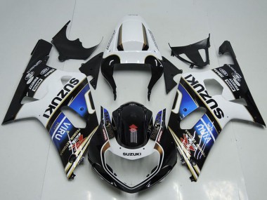 2001-2003 White Blue Glossy Black Viru Suzuki GSXR 750 Motorcycle Fairings