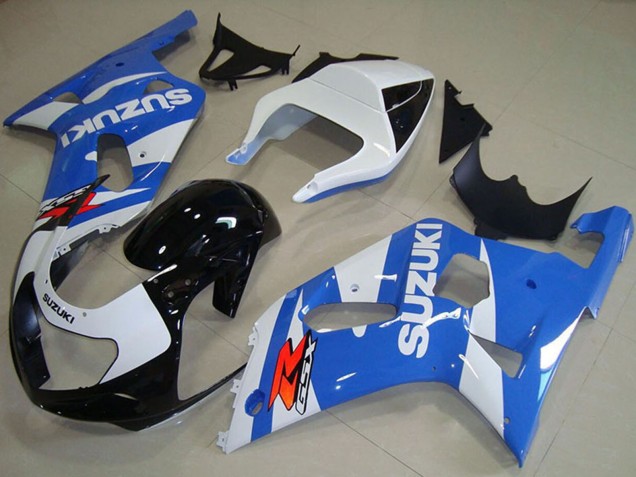 2001-2003 White Blue Glossy Black Suzuki GSXR 750 Motorcycle Fairings
