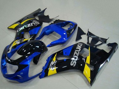 2001-2003 Blue Yellow Glossy Black Suzuki GSXR 750 Motorcycle Fairings