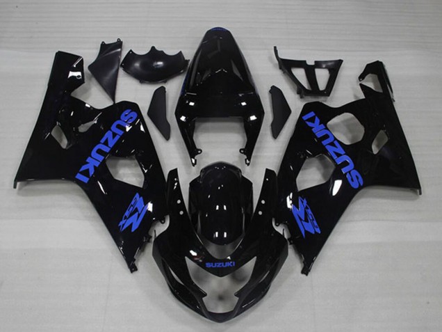 2004-2005 Glossy Black Blue Decal Suzuki GSXR 750 Motorcycle Fairings