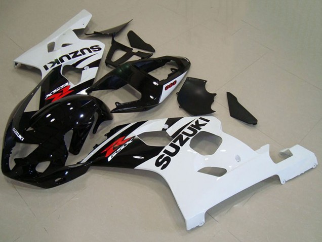 2004-2005 Glossy Black White Red Suzuki GSXR 750 Motorcycle Fairings