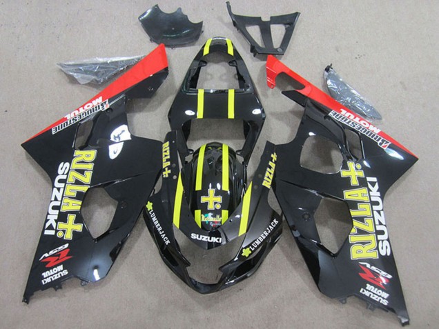 2004-2005 Black Red Yellow Rizla Suzuki GSXR 750 Motorcycle Fairings